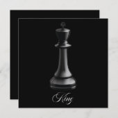 チェスの駒ハロウィーンの衣装を着たチェスの恋人 招待状 (正面/裏面)