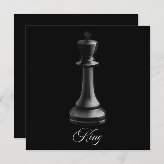 チェスの駒ハロウィーンの衣装を着たチェスの恋人 招待状 (正面/裏面)