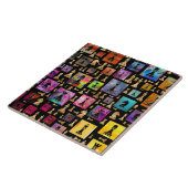 チェスの駒パターン – 絵を描と金ゴールド タイル (側面)