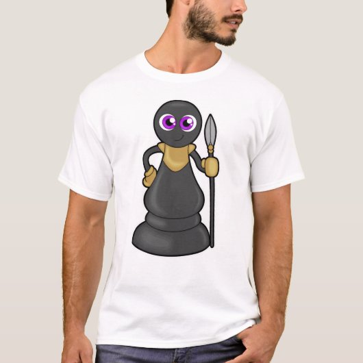 チェスの駒ポーンで槍 Tシャツ (正面)