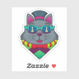 チェスの駒ポーンで猫 シール