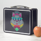 チェスの駒ポーンで猫 メタルランチボックス (インサイチュ)