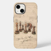 チェスの駒ヴィンテージスケッチアート選手のギフト Case-Mate iPhoneケース (裏面)