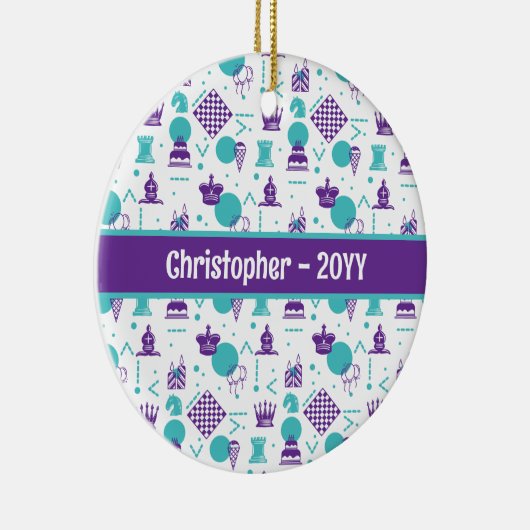 チェスの駒 – パーティーアートパターン セラミックオーナメント (右)