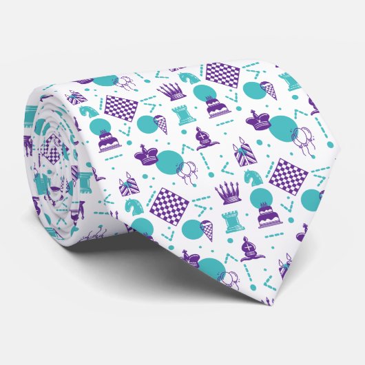 チェスの駒 – パーティーアートパターン ネクタイ (ロール)