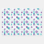 チェスの駒 – パーティーアートパターン ラッピングペーパーシート (正面3)