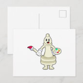 チェスの駒 ビショップとして ペイント ブラシ & カラー付き ポストカード (正面/裏面)