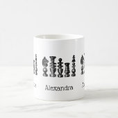 チェスの駒 ビンテージ風アート コーヒーマグカップ (中央)