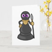 チェスの駒 ポーン チェスに槍を持って カード (黄色い花)