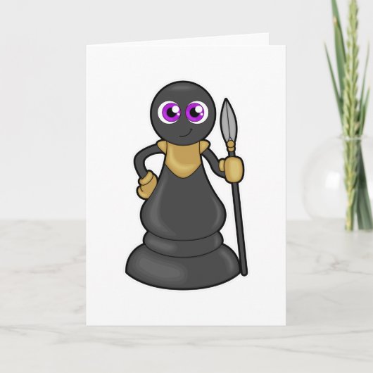 チェスの駒 ポーン チェス スピア付き カード (正面)