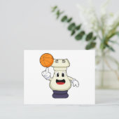 チェスの駒 ルーク at バスケットボール スポーツ ポストカード (スタンド正面)