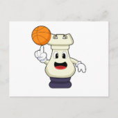 チェスの駒 ルーク at バスケットボール スポーツ ポストカード (正面)