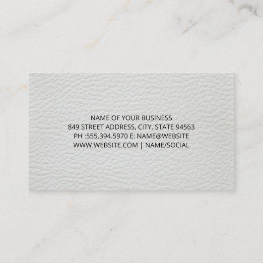 チェスの駒 | 革の背景 名刺 (裏面)