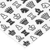 チェスの駒（黒と白）パターン ショートテーブルランナー (コーナー)