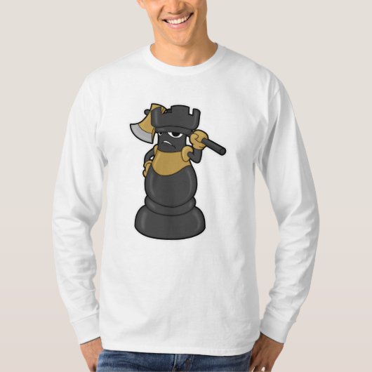 チェスの駒Axでルーク Tシャツ (正面)