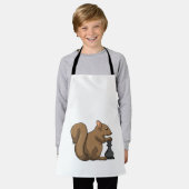 チェスの駒Bishopとのリス エプロン (着用した状態)