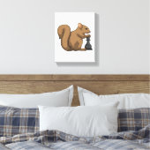 チェスの駒Bishopとのリス キャンバスプリント (インサイチュ (寝室))