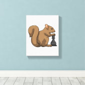 チェスの駒Bishopとのリス キャンバスプリント (インサイチュ (ウッドフロア))