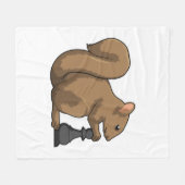 チェスの駒Bishopとのリス フリースブランケット (正面(横))