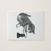 チェスの駒Bishopとの猫 ジグソーパズル (横)