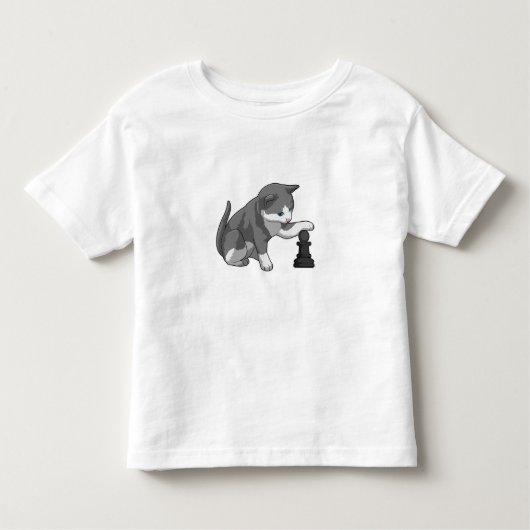 チェスの駒Bishopとの猫 トドラーTシャツ (正面)