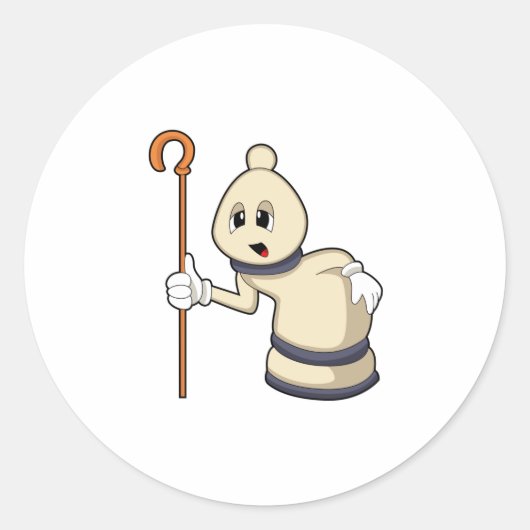 チェスの駒Bishop at Chess ラウンドシール (正面)