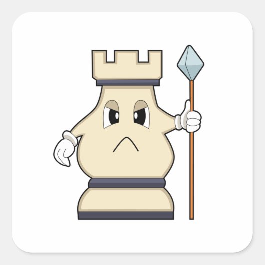 チェスの駒Chess.PNGでルーク スクエアシール (正面)