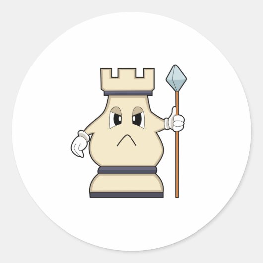 チェスの駒Chess.PNGでルーク ラウンドシール (正面)