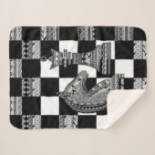 チェスの騎士と女王 – 禅美術 シェルパブランケット (正面(横))