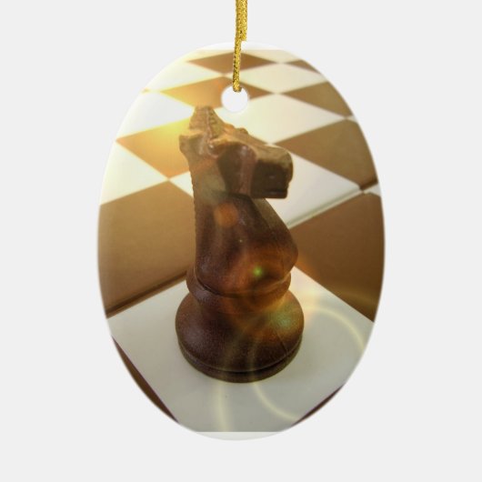 チェスの騎士オーナメント セラミックオーナメント (正面)