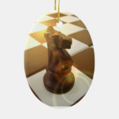 チェスの騎士オーナメント セラミックオーナメント (裏面)