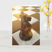 チェスの騎士挨拶状 カード (黄色い花)