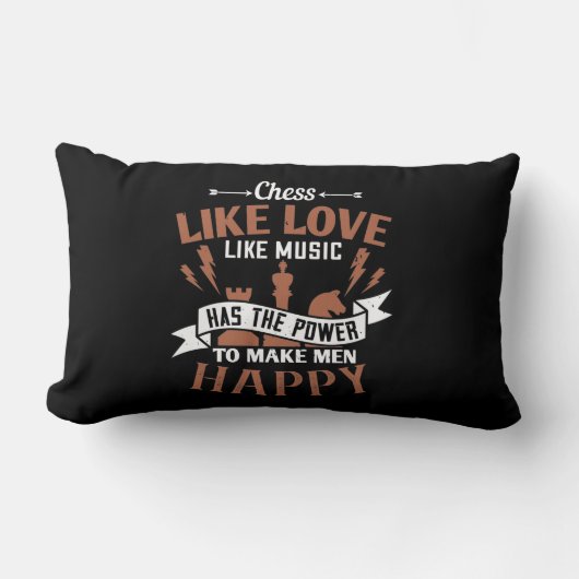 チェスは人を幸せにする力がある ランバークッション (正面)