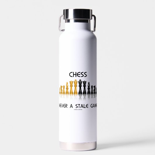 チェスは常に古いゲームの反射チェスセット ウォーターボトル (正面)