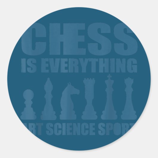 チェスは芸術科学スポーツギフト女性男性 ラウンドシール (正面)