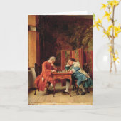 チェスをする人1856年 カード (黄色い花)