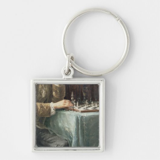 チェスをする人1887年 キーホルダー (正面)
