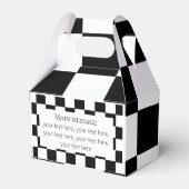 チェスをテーマにした誕生日パーティモノグラ市松模様にム フェイバーボックス (裏面サイド)