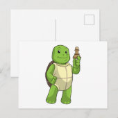 チェスを打つカメとポーンの駒 ポストカード (正面/裏面)