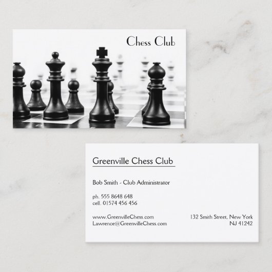 チェスカッコいいボードのピース写真 – 名刺 (正面/裏面)