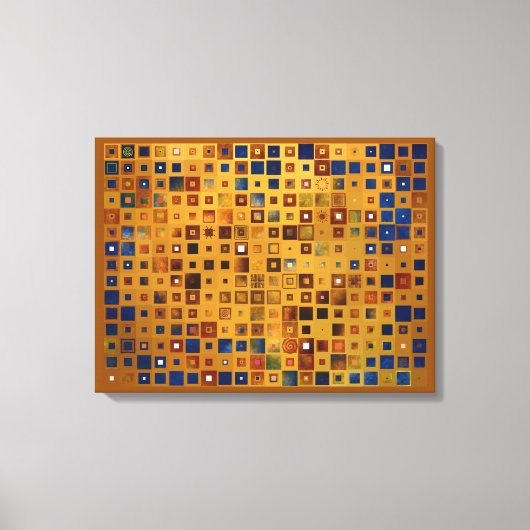 チェスカラフル抽象芸術パターン キャンバスプリント (正面)