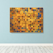 チェスカラフル抽象芸術パターン キャンバスプリント (インサイチュ (ウッドフロア))