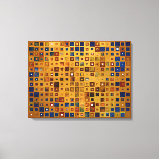 チェスカラフル抽象芸術パターン キャンバスプリント