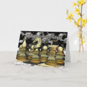 チェスカードの勝利のお祝い カード (黄色い花)