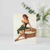 チェスガールのピン留め ポストカード (スタンド正面)