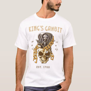 チェスキングズギャンビットエスト1700移動1.e4 e5 2.f4 tシャツ