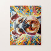 チェスキーテリアドッグポートレートアクリルアートプリントドッグ ジグソーパズル (縦)