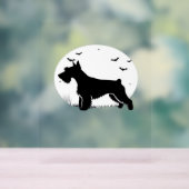 チェスキーテリアドッグ – ハロウィンムーンシルエットクラス アクリルサイン (ニュートラル)