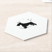 チェスキーテリアドッグ – ハロウィンムーンシルエットクラス ペーパーコースター (アングル)