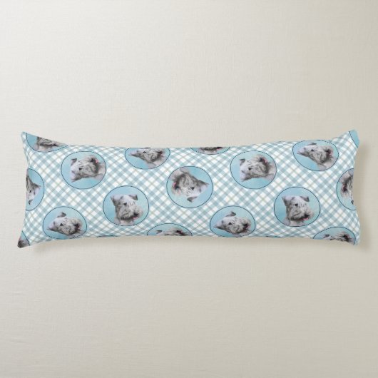 チェスキー絵を描テリアのかわいいオリジナルペットドッグアート ボディピロー (正面)